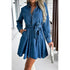 'Ondine' Long Sleeve Denim Dress - Celes Fashion
